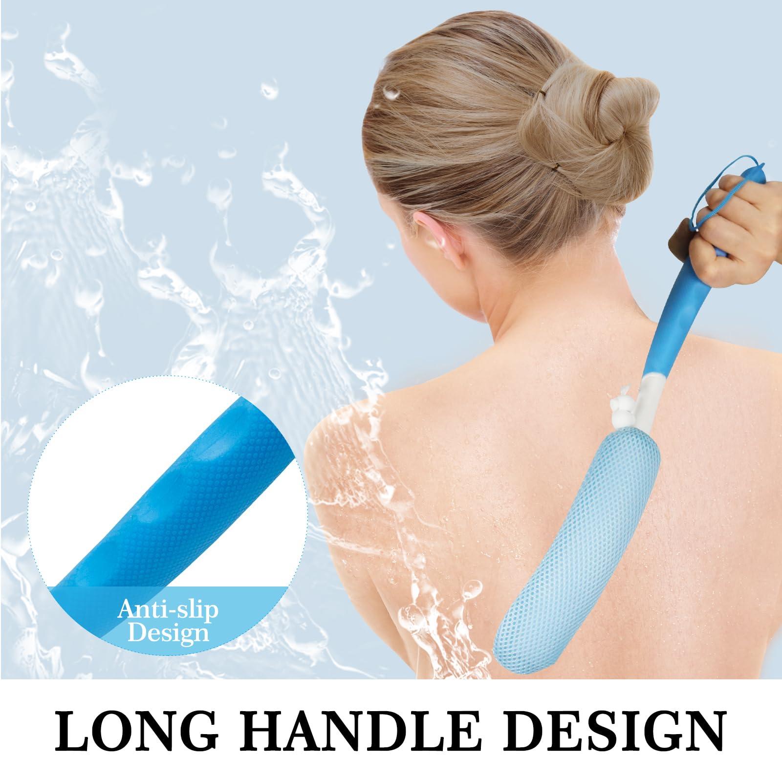 Leetye Mei Leetye Mei Long Handled Shower Brush, Non-Slip Long Handle Bath Brush, Back Body Brush Gentle Exfoliating and Lather Well Deep Cleansing Long-Lasting for Body