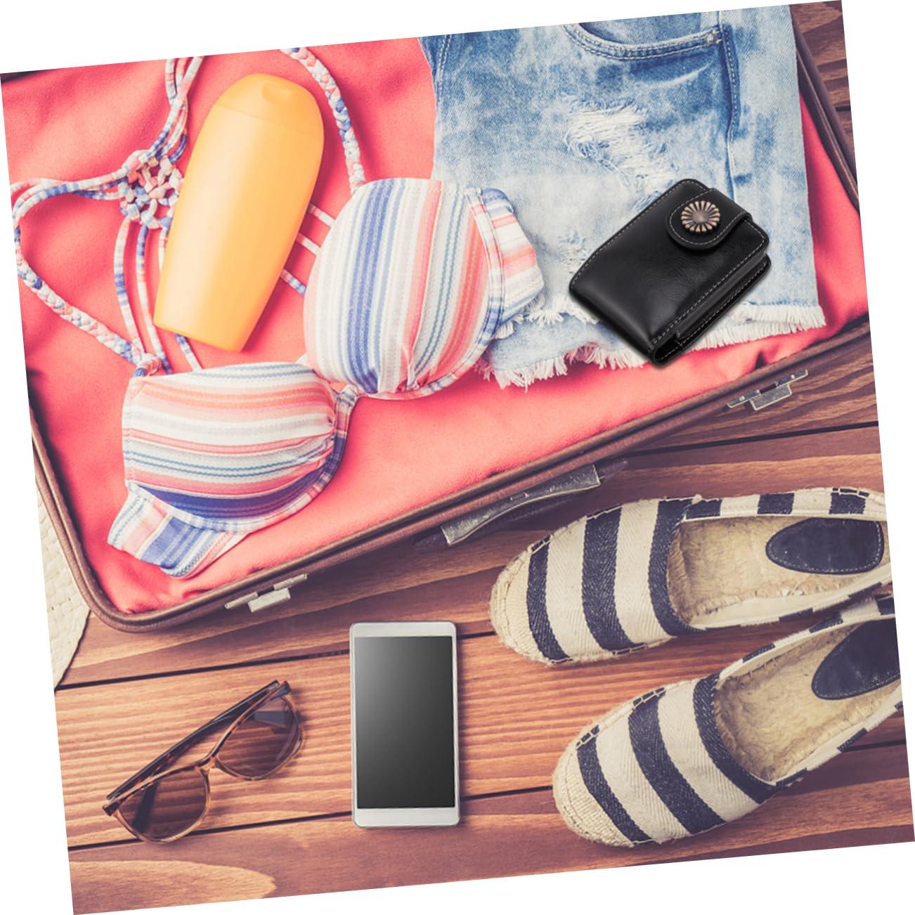 SOESFOUFU SOESFOUFU Leather Makeup Case Mirror Portable Travel Lipstick Pounch Holder for Women