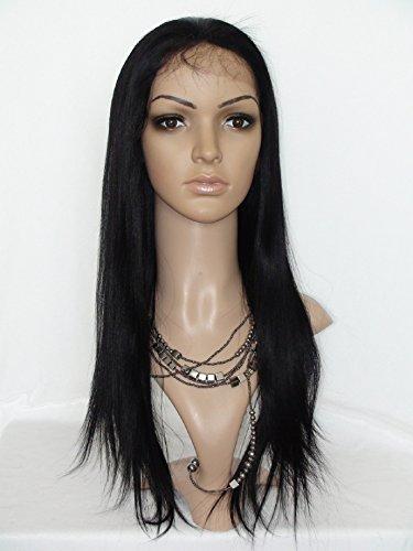 DaJun Beautiful 14" italian yaki Full Lace Wigs Afro Wig Chinese Virgin Remy Human Hair italian yaki Color #1