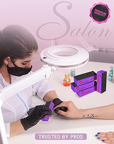 MARYTON Maryton Nail Buffer Sanding Block Polisher Buffing File 60/100 Grit for Acrylic Nail Art Kit Manicure Tools 10 PCS (Black Purple)