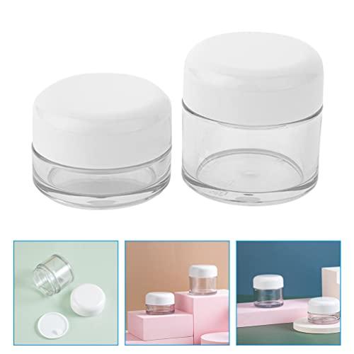 COHEALI COHEALI 2pcs Box Moisturizer Container Plastic Jars Round Body Scrub Jar Makeup Container Case Face Cream Pot Makeup Sample Container Clear Cosmetic Jars Vial Pot Cream Box Frosted Travel