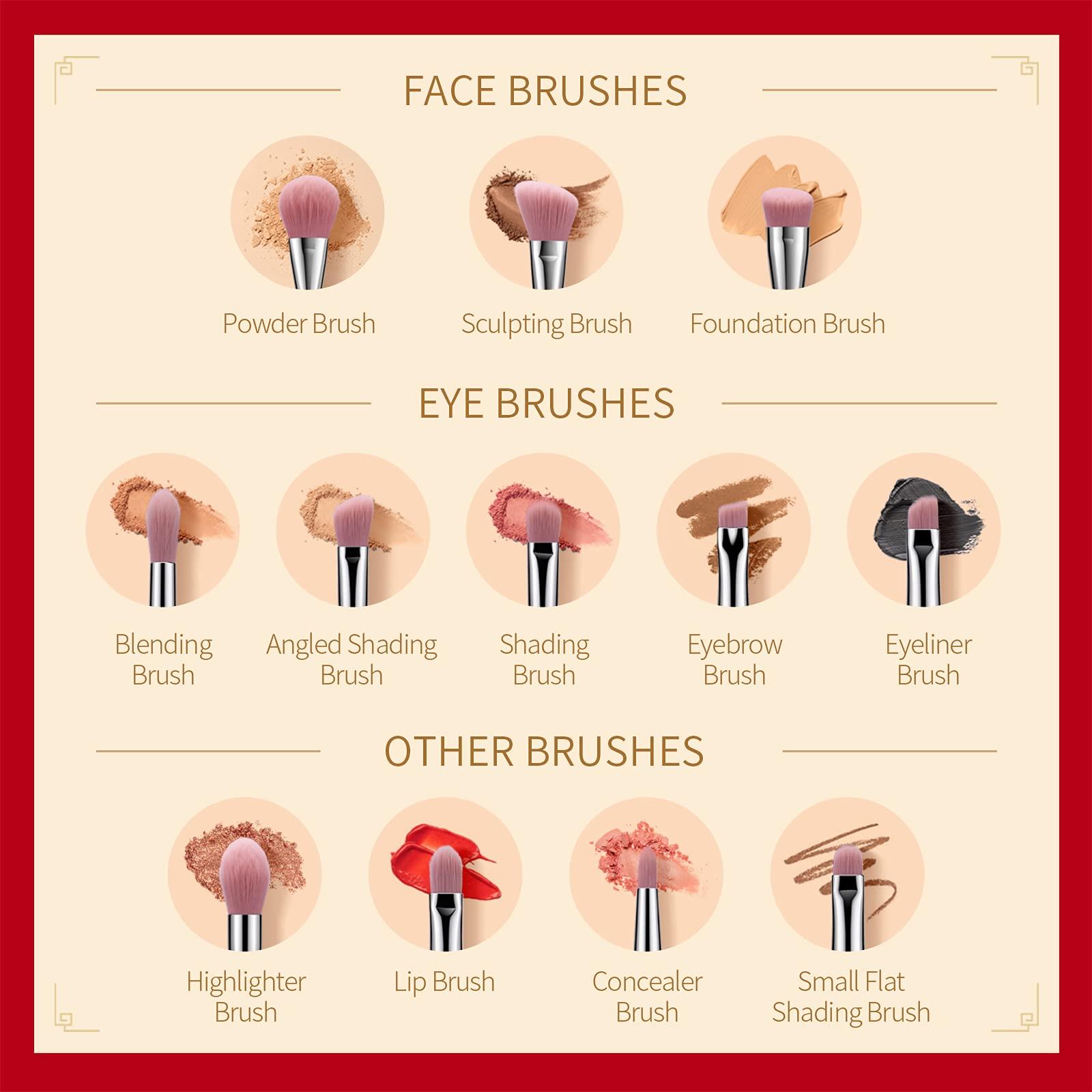 zeesea ZEESEA [Palace Identity] Makeup BrushesPearl White Makeup Brushes Sets, Premium Synthetic Foundation Powder Concealers Eye Shadows Makeup 9 Pcs Brush Set