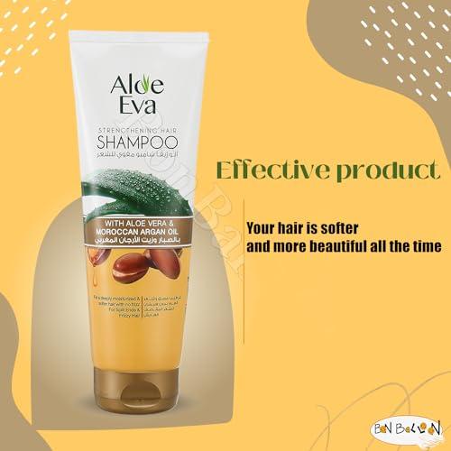 Egyptian Aloe Eva Hair Shampoo With Aloe Vera & Moroccan Argan Oil (7.77 oz / 230 ml) Provides Hair With Instant Shine & Softening The Hair