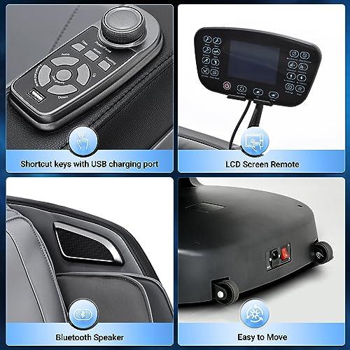 Mazzup Mazzup Full Body Zero Gravity Shiatsu Massage Chair with Fully Assembled, LCD Screen, Shortcut Keys, USB Charging Port, Heat, for Loved Ones, Parents, Black