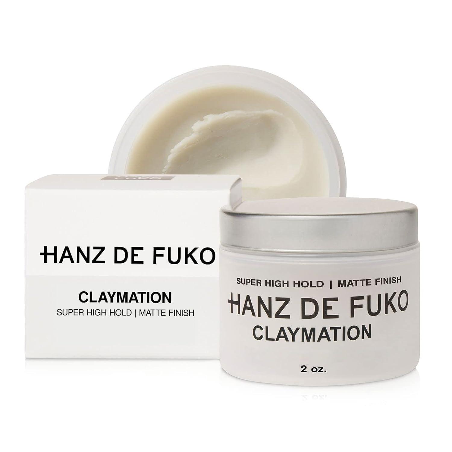 Hanz de Fuko Hanz de Fuko Claymation Premium Mens Hair Styling Clay Super High Hold, Matte Finish 2 oz