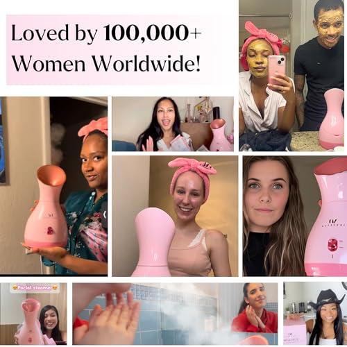 VogueNow Facial Steamer Spa Kit with Complimentary 17 Skin Care Tools | Face Steamer for Facial Deep Cleaning with Towel Warmer & Humidifier Mode| Self Care Gifts for Women, Spa Gifts, Birthday Gifts for Women
