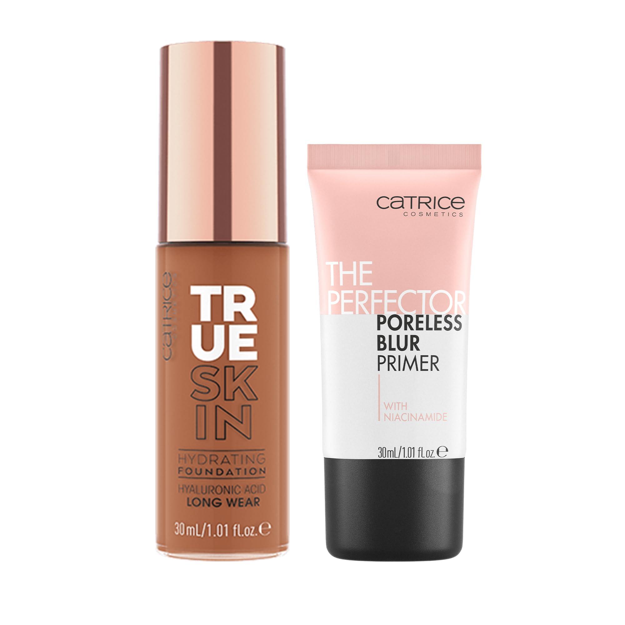 Catrice Catrice | True Skin Foundation 90 & The Perfector Poreless Blur Primer Bundle | Full Coverage Makeup | Vegan & Cruelty Free