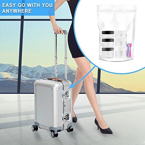 Accmor Accmor 15 Pieces Empty Clear Plastic Sample Containers with Lids 10/15/ 20 Gram Size Cosmetic Pots Jars with 5 Pieces Mini Spatulas