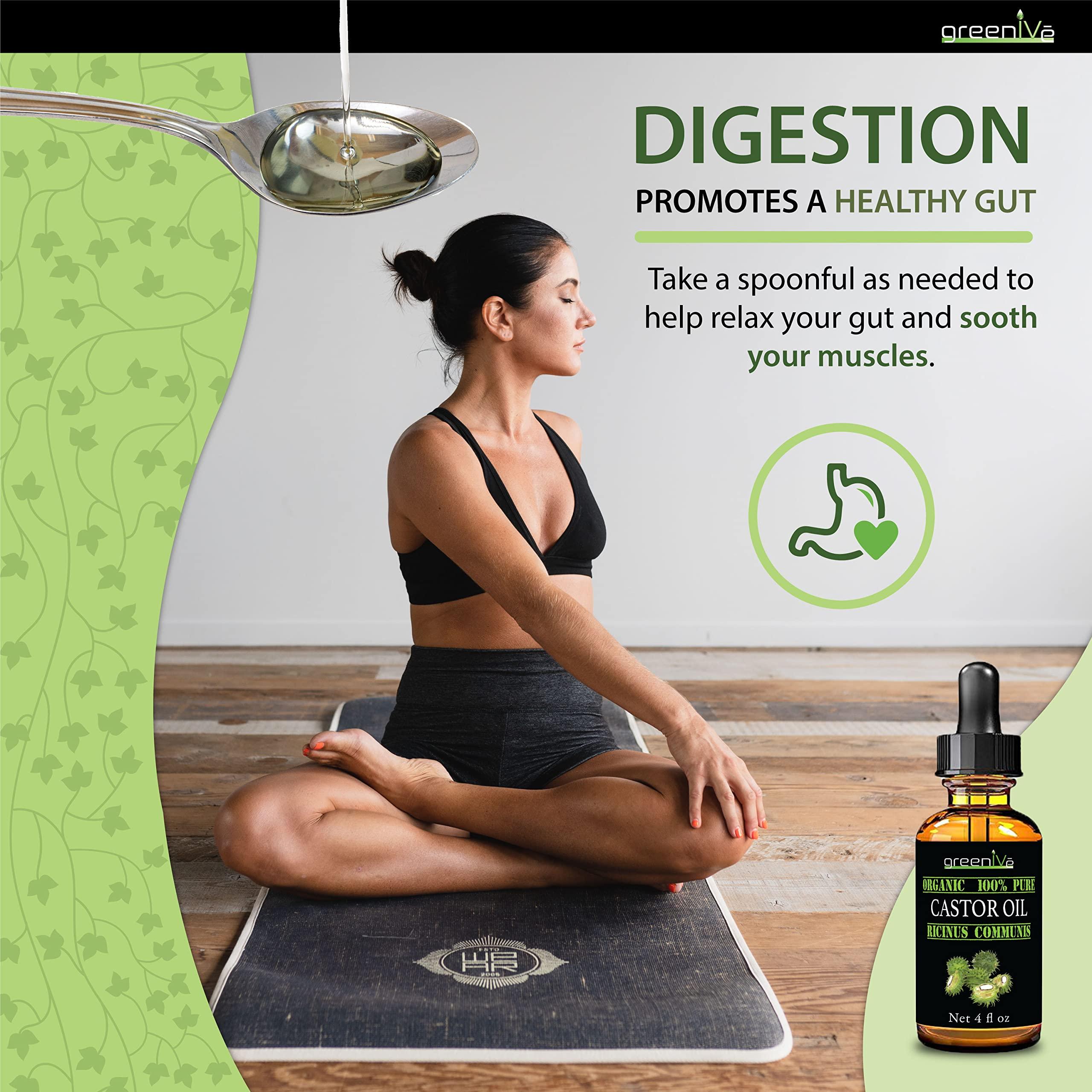 GreenIVe GreenIVe Castor Oil Organically Grown 100% Pure 128oz (1 Gallon) Bottle Cold Pressed, Hexane Free, Eyelash and Eybrow Growth Serum, Skin Moisturizer Detox and Wraps