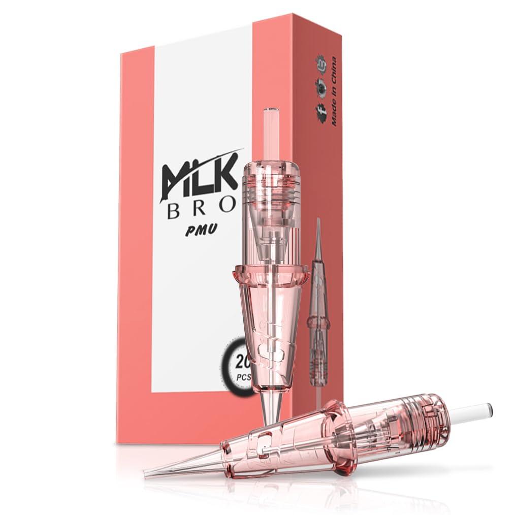 INKin INKin SMP Professional Tattoo Cartridge Needles 3RL Round Liner 0.16mm Permanent Makeup Microblading Needles with Safety Membrane for Hair Scalp Brows Lip Blush, Box of 20Pcs (0403RL Pink)