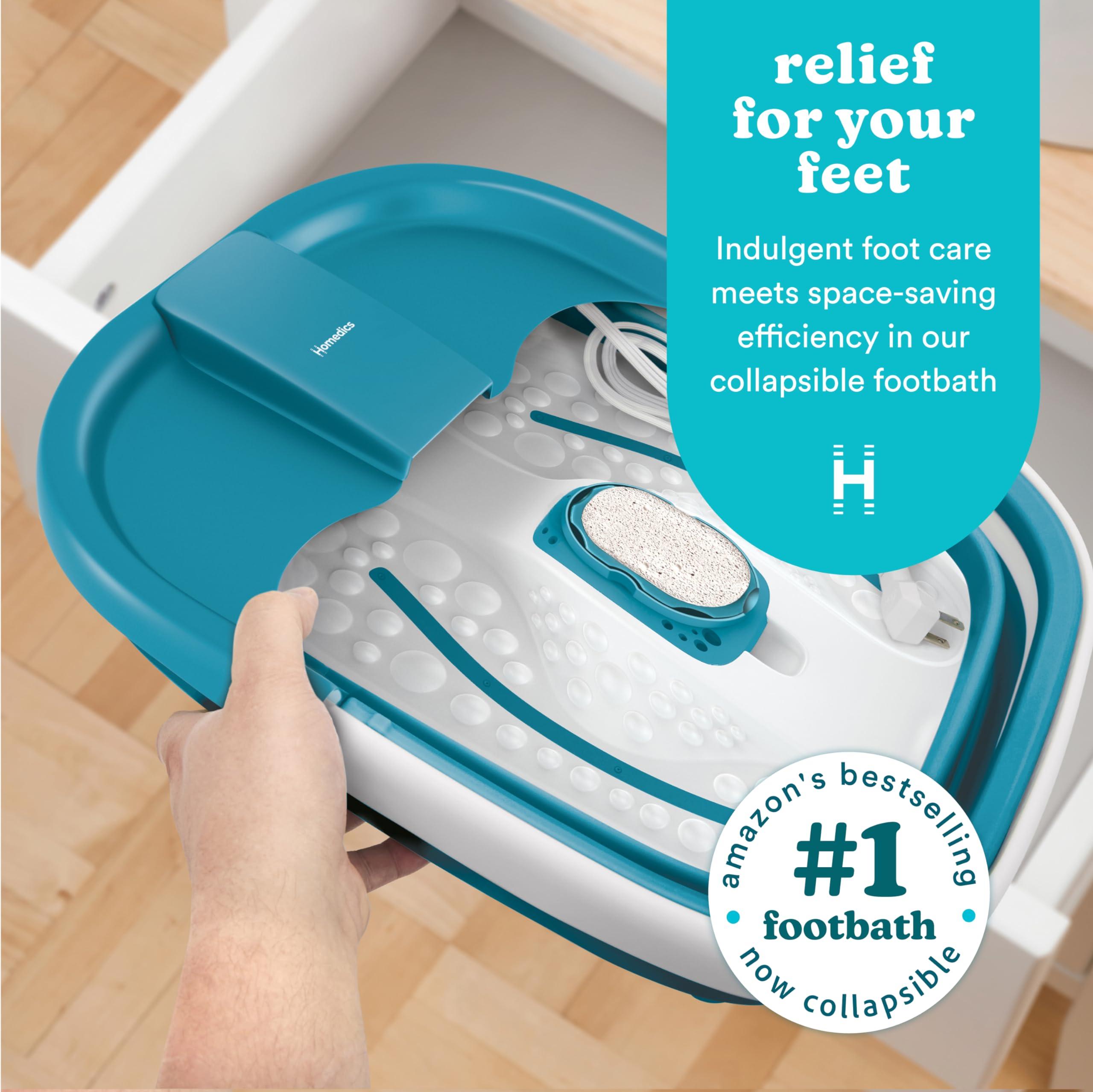 Homedics Homedics Smart Space Bubble Mate Collapsible Foot Spa, Heat-Maintaining, Bubble Massage with Pumice Stone and Splash Guard