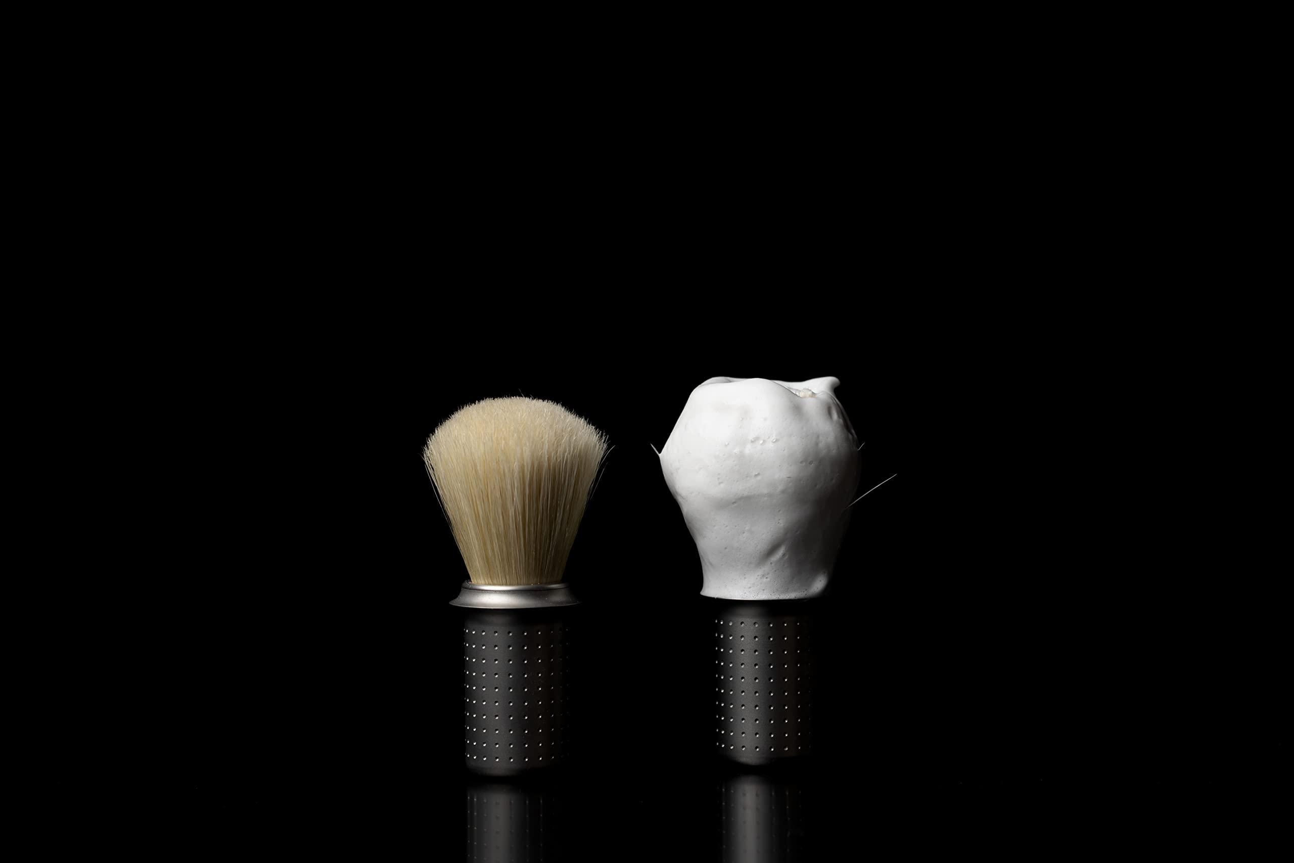 Tatara Tatara Masamune Shaving Brush | Classic Shaving Brush | Eco-Firendly | Stainless Steel (Finest Badger, Dark)