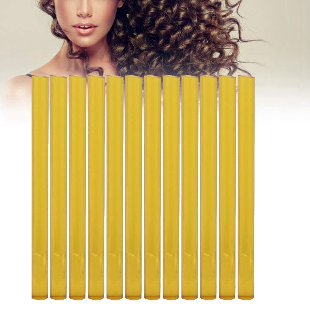oceanside 12Pcs Professional Wig Hair Extension Hot Glue Adhesive Sticks Hair Styling Tool Wig Styling Tools(Yellow)