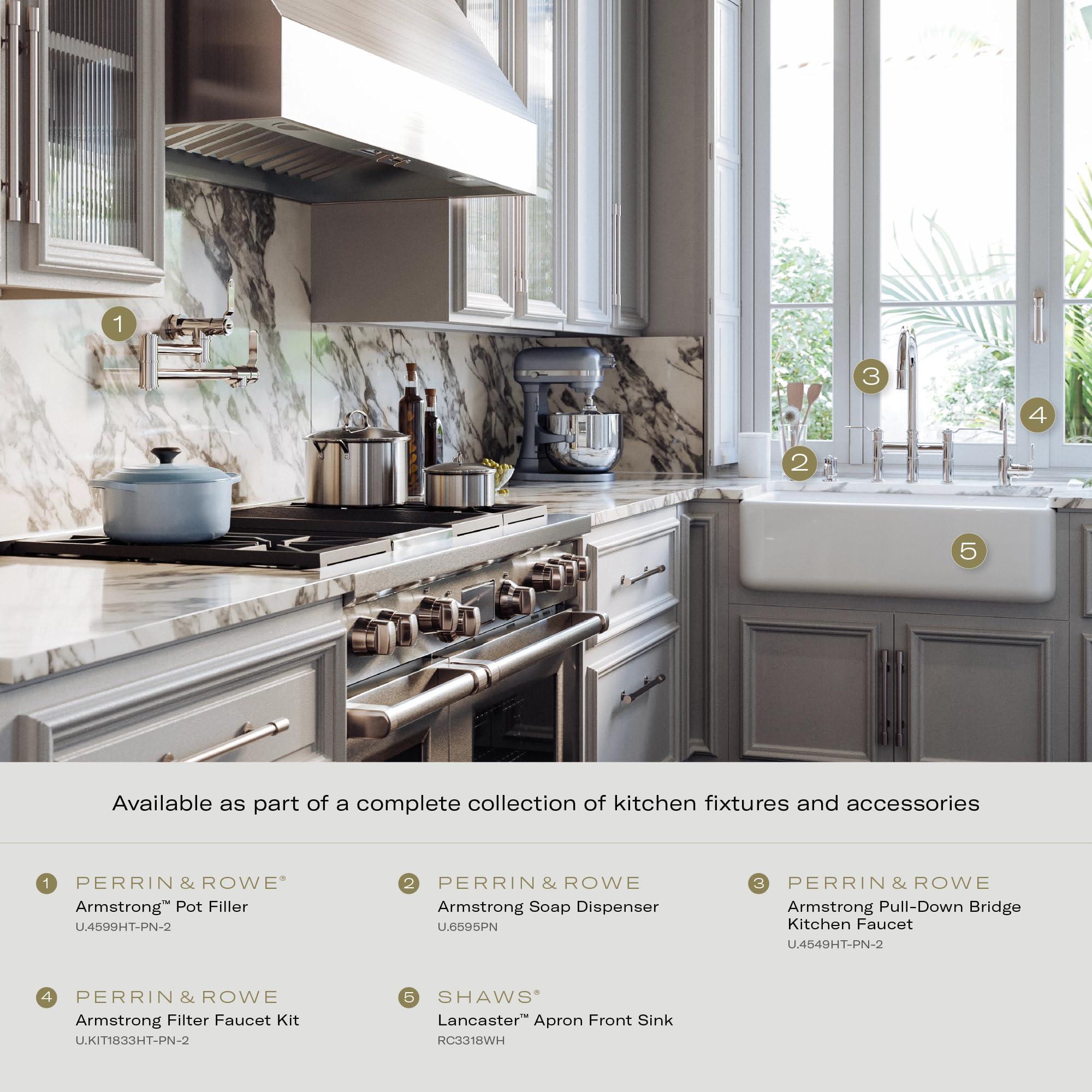 Rohl Perrin & Rowe U.6595SEG Rohl Bathroom-Hardware Bath Faucets and Accessories, Satin English Gold