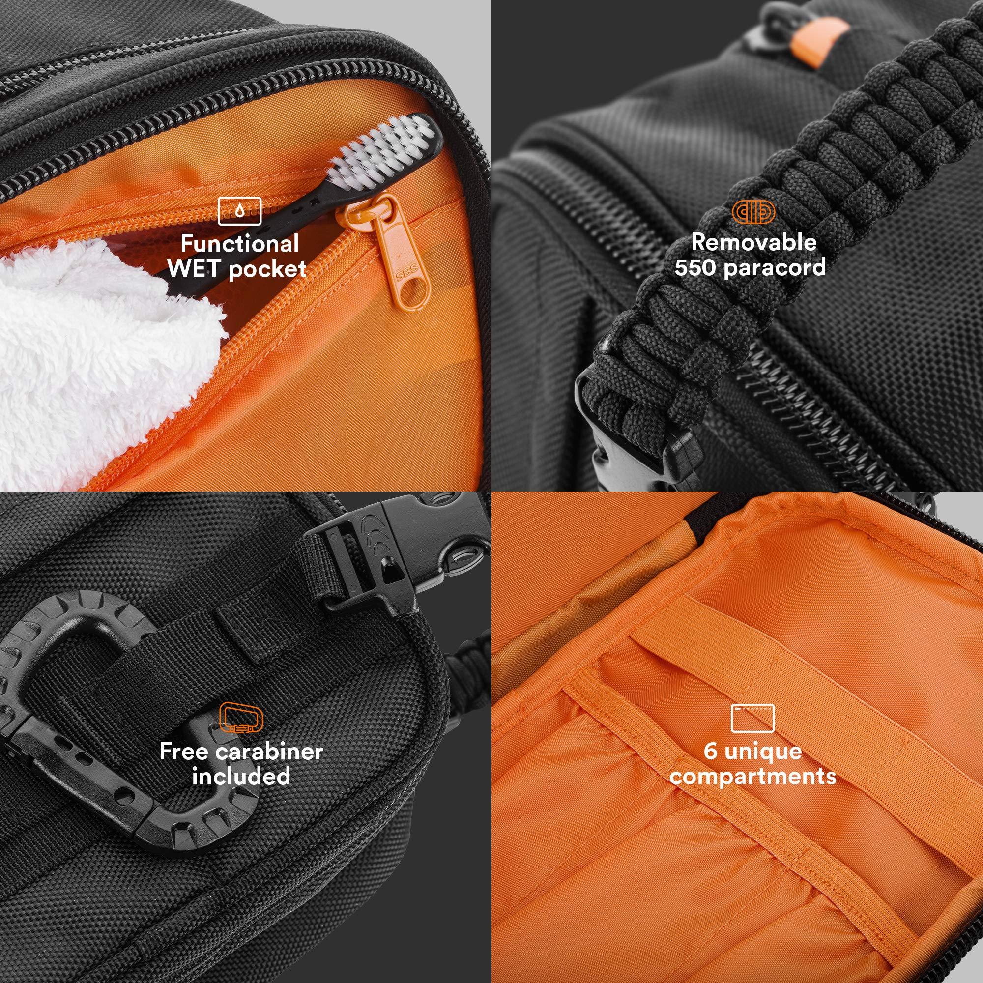 Fitdom Fitdom Tactical Toiletry Bag Dopp Kit Case For Men. Perfect For Travel & Storage. Fits Large & Small Cosmetic Makeup, Clipper, Toothbrush, Shower, Shaving & Grooming Care. Best Overnight Organizer