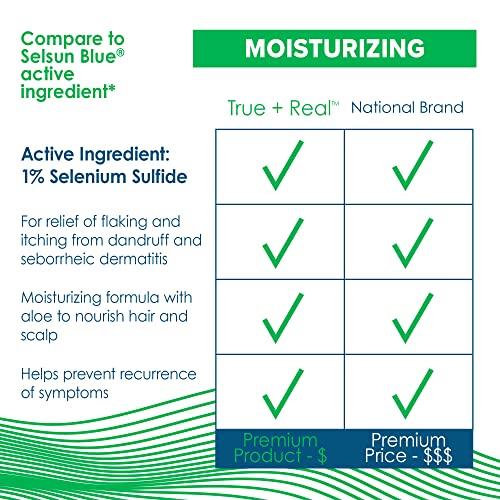 True+Real True+Real Moisturizing Dandruff Shampoo with Aloe and Selenium Sulfide 1%, 11fl oz
