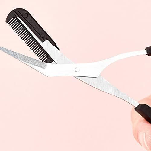 vipolish 1PCS Professional Precision Eyebrow Trimmer Men Eyebrow Shear Scissors With Comb and Non Slip Finger Grips Eyelash Hair Scissors Cutter Remover Tool Eyebrow Grooming Tool