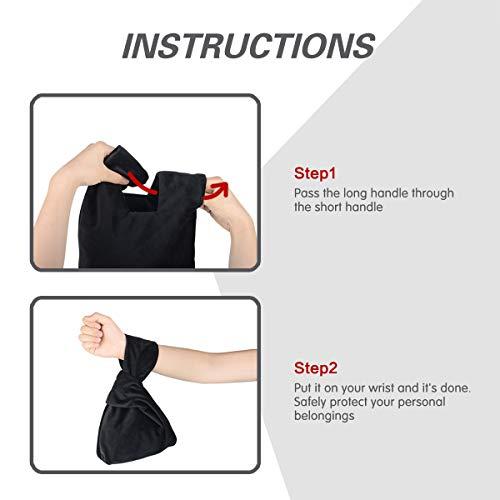 XMRSOY XMRS Women Luxury Velvet Evening Bag Knot Closure Wrist Bag Portable Cosmetic Organizer Pouch (Black)