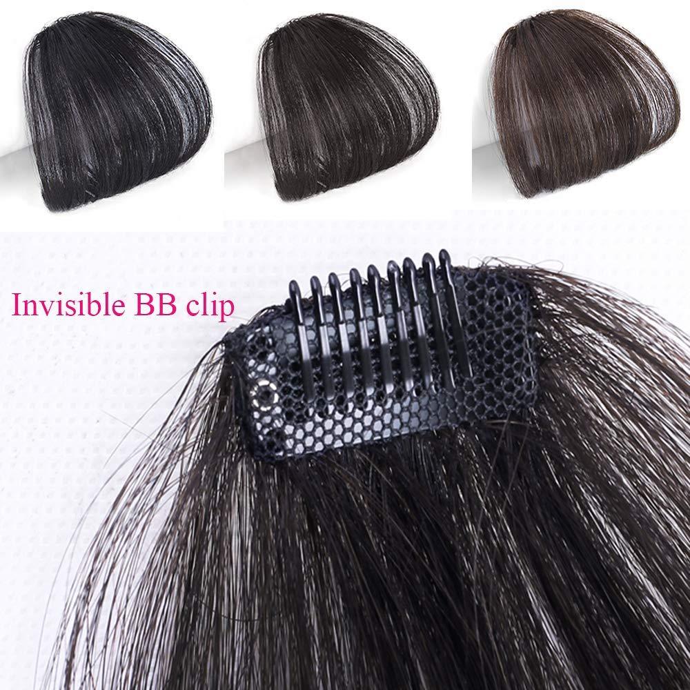 RemeeHi 3D Light Fringe Human Hair 613# Blonde Straight Bangs Clip in Forehead Topper no Temple