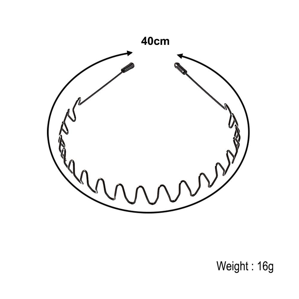 MansWill Mens Slicked Back Hair band, Outdoor Sports Fashion Pigtail HeadBand/Never Paint-shedding Metal Head Buckle Clip for Mens Long Hair, Braid and other Hair Styles - Big Wave