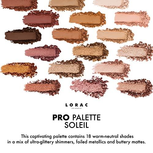 LORAC LORAC PRO Matte & Shimmer Eyeshadow Palette, Soleil | Glitter | Mirror Compact | Cruelty Free, Gluten Free, Vegan