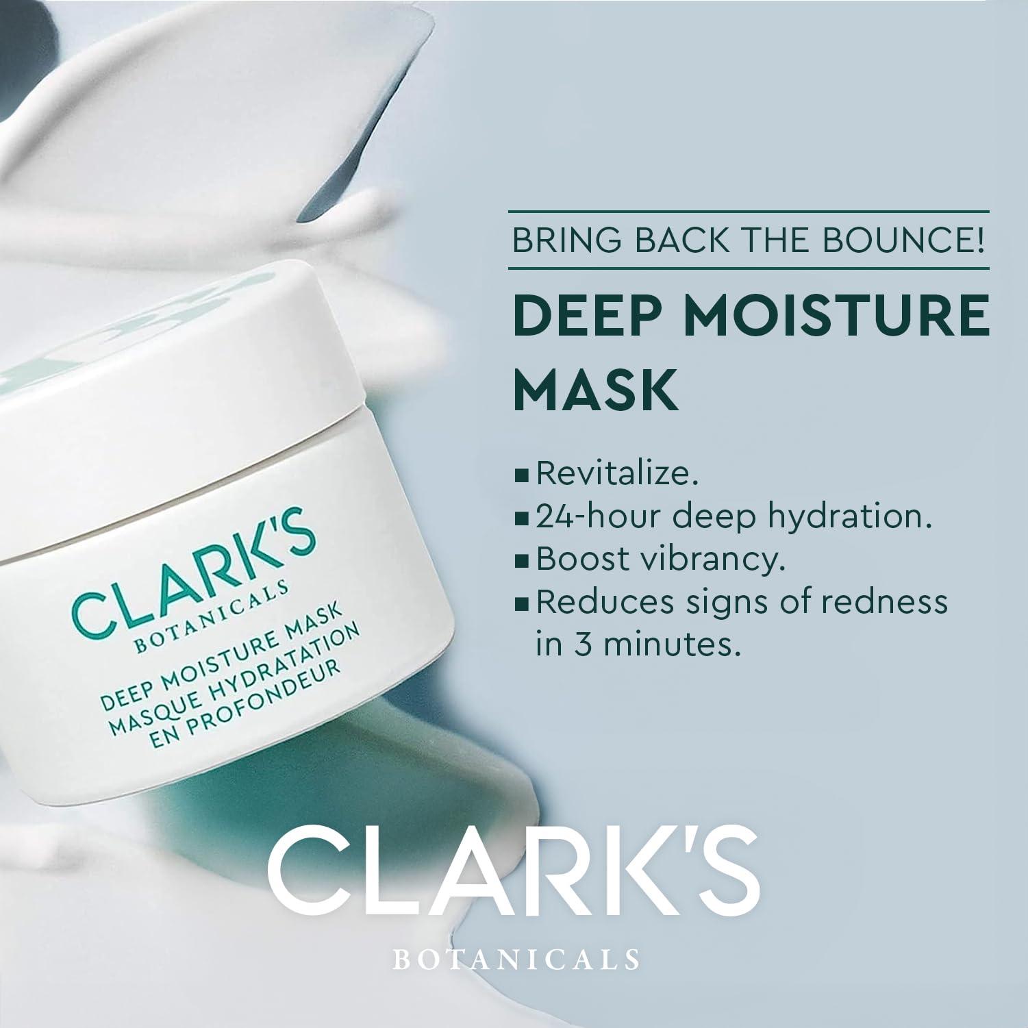 Clark's Botanicals Clark\'s Botanicals Deep Moisture Mask, Target Dryness, Redness & Inflammation, Stimulate Collagen Production, All Skin Types, 2-in-1 Moisturizer & Invisible Mask (1.70 Ounce (Pack of 1))