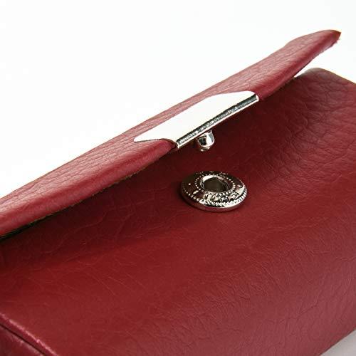 Beautyflier Beautyflier Women’s Soft PU Leather Lipstick Case Holder with Mirror Rectangle Makeup Travel Cases for Purse Lipstick Holder (Red Lychee Pattern)