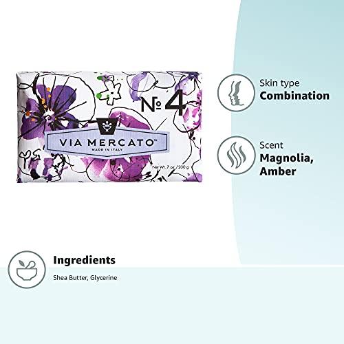 Via Mercato Via Mercato Italian Soap Bar (200 g), No. 4 - Violets, Magnolia & Amber
