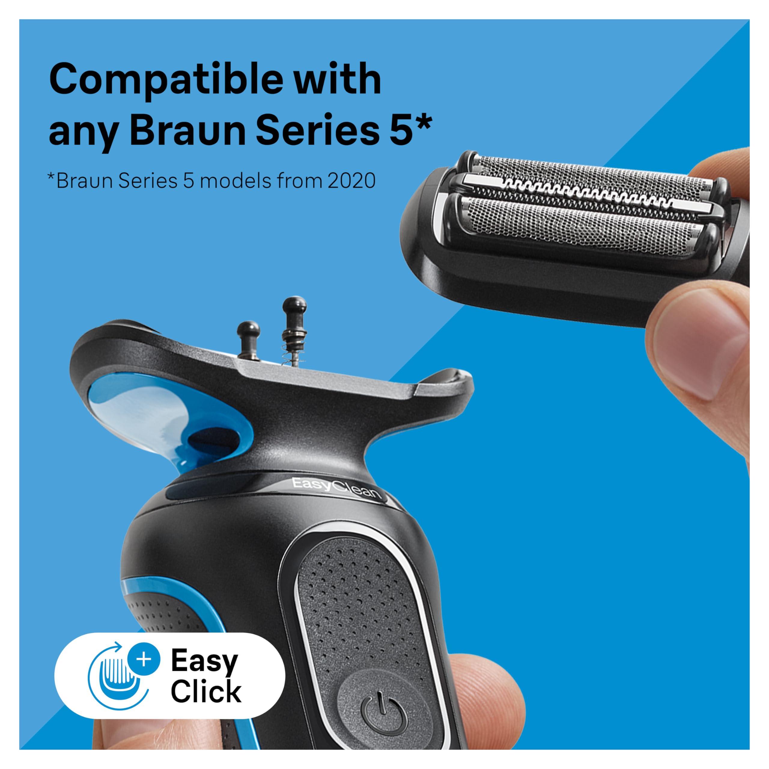 Braun Braun Series 5 Electric Shaver Replacement Head, Easily Attach Your Shaver Head for a Shave as efficient as Day one, Compatible with New Generation Series 5 Shavers, 54B, Black