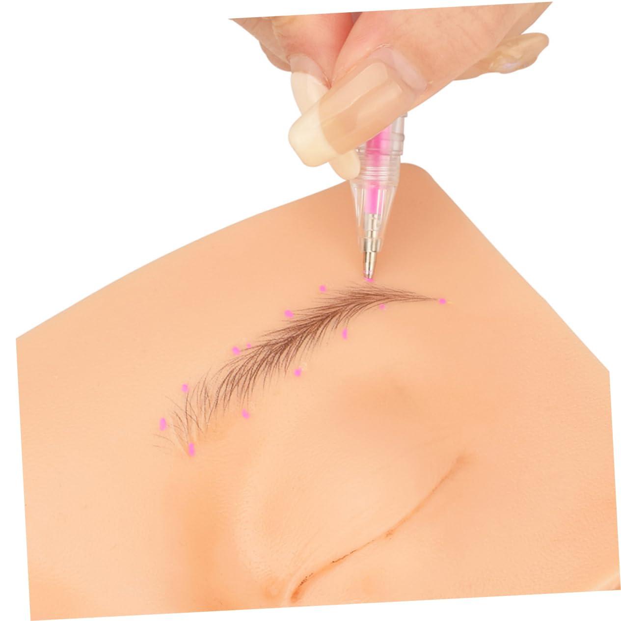 Ipetboom Ipetboom Eyebrow Marker Pen Eyebrow Tattoo Pen Tattoo Supplies Waterproof Makeup Maker Eyebrow Microblading Pen Tattoo Eyebrow Pencil Position Marker Surgery Marker Pen Tool Pink Plastic