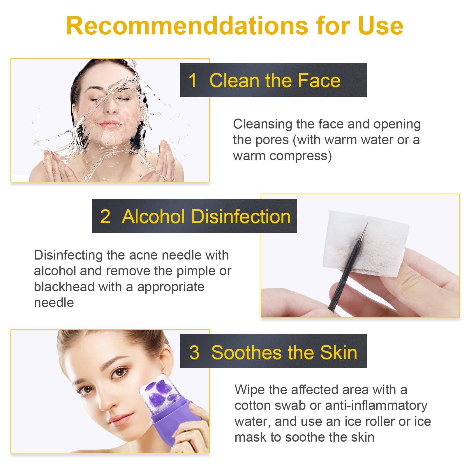 IUMAKEVP Pimple Popper Tool Kit, IUMAKEVP 15 PCS Professional Stainless Steel Blackhead Remover Comedone Extractor Tools for Removing Pimples, Blackheads, Zit on Face - Acne Removal Kit with Metal Case (Black)