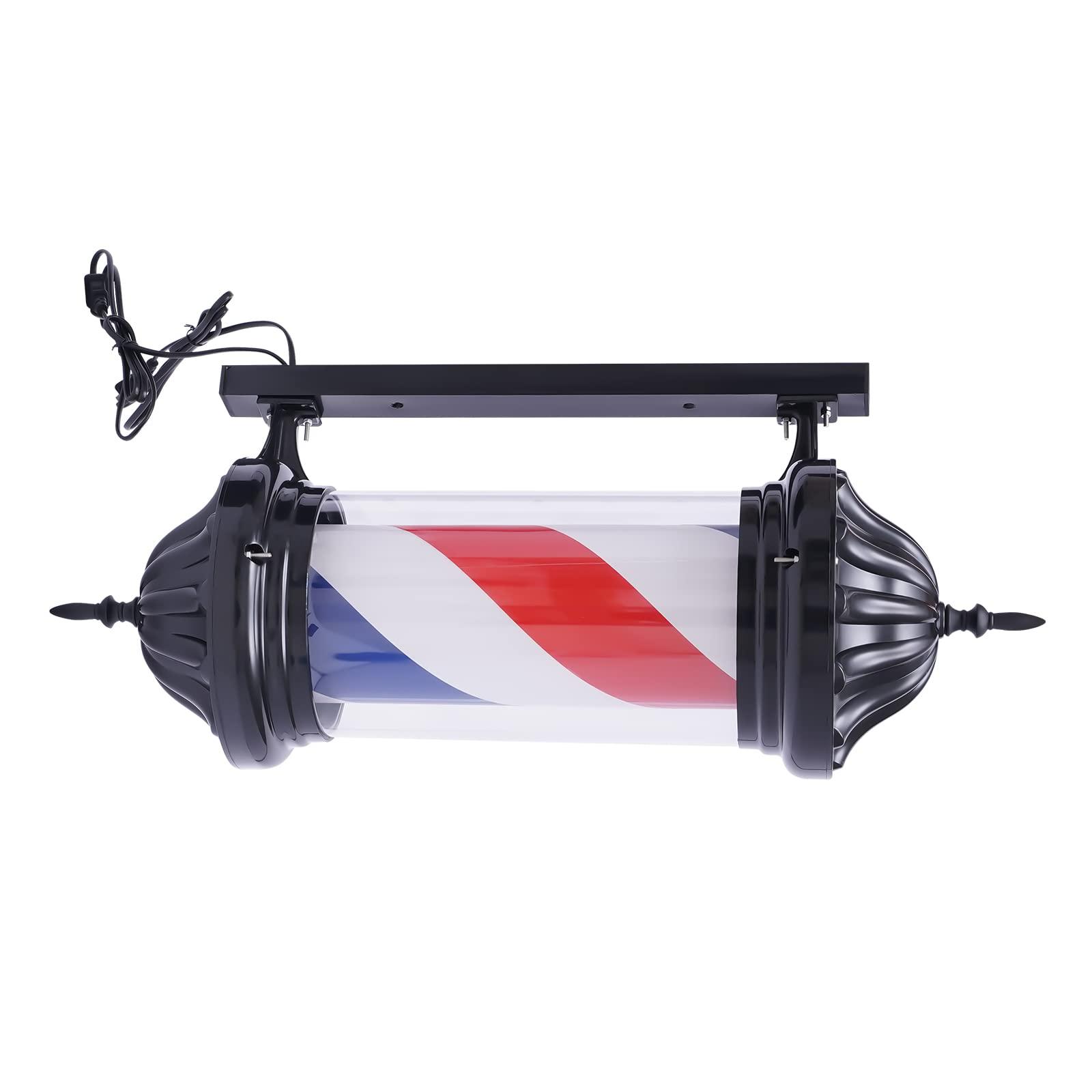 LUOSHALIYA 27.55in(H) Barber Pole Light, Hair Salon Rotating Red White Blue LED Strips Save Energy Light, Wall-Mounted Barber Shop Open Sign, Lamp Power 20W