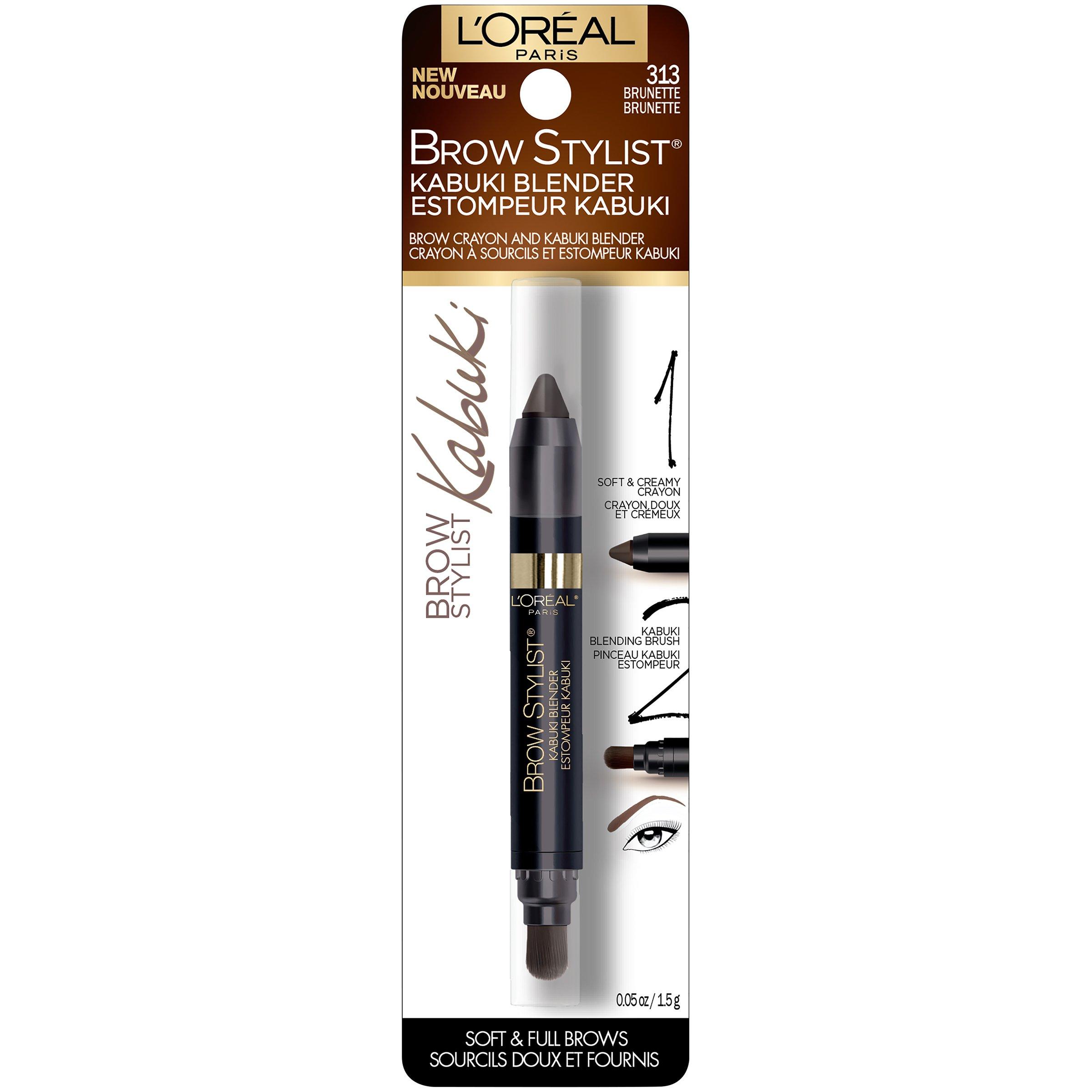 LOral Paris L\'Oreal Paris Brow Stylist Kabuki Blender Brow Crayon, Brunette, 0.05 oz. (Pack of 2)