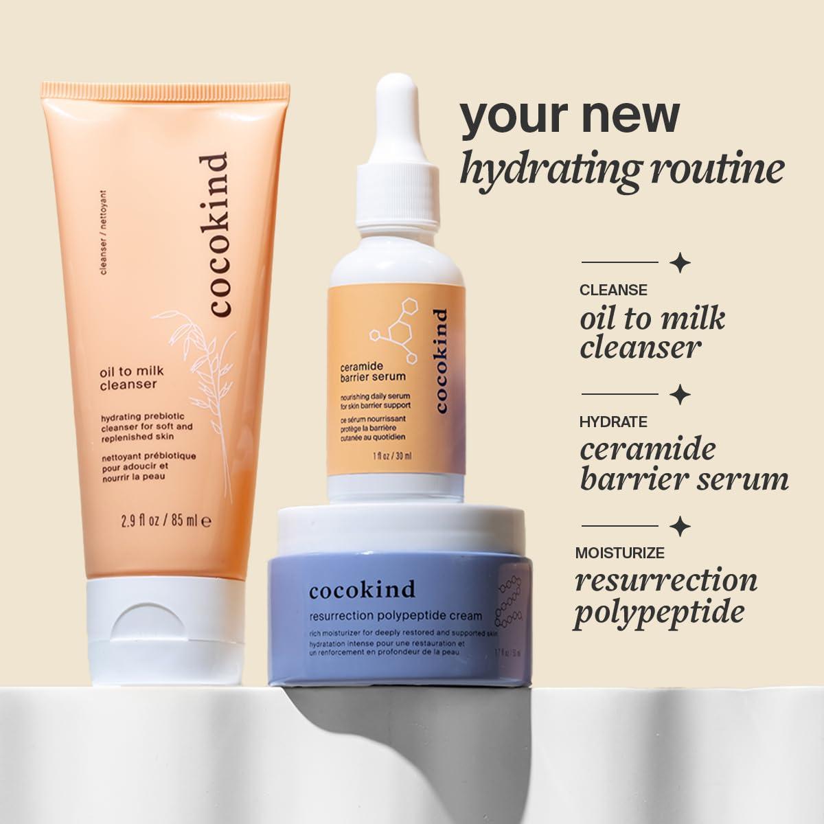 Cocokind Cocokind Daily Routine, Oil to Milk Cleanser, Ceramide Barrier Serum and Resurrection Polypeptide Cream
