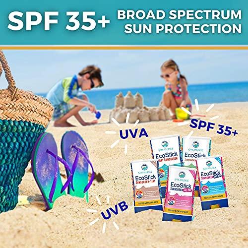 STREAM 2 SEA STREAM2SEA EcoStick SPF 35 Mineral Sunscreen Stick, Sweat Water Resistant Sunblock, USDA Approved Biodegradable Paraben Free Reef Safe Sunscreen Protection Against UVA UVB (EcoStick Kids) - 0.5 oz