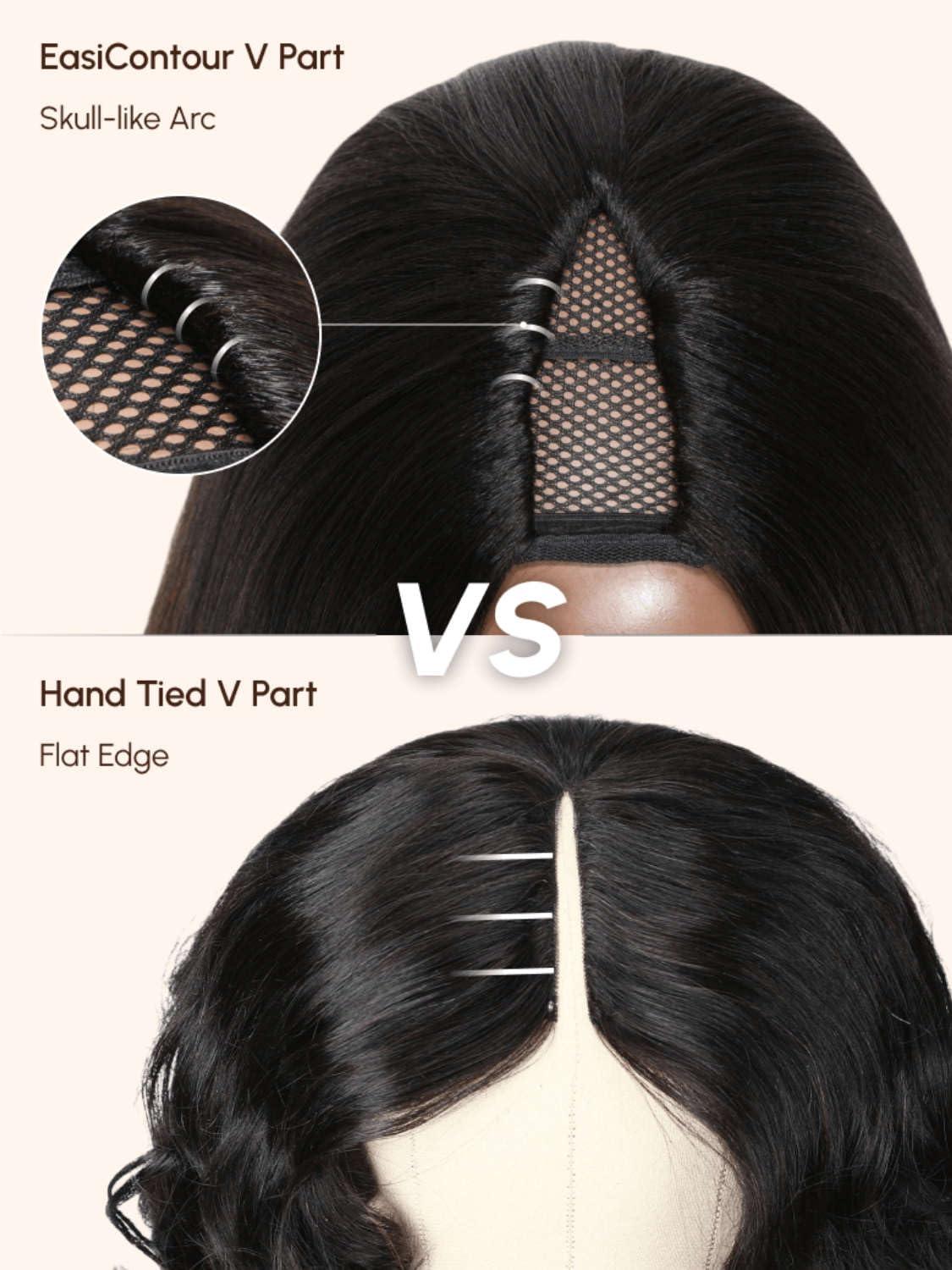 Beauty Forever Beauty Forever V Part Wig Human Hair Curly EasiContour Vpart Wigs No Leave Out Glueless Upgraded U Part Wigs for Women Clip In Half Wig None Lace Front Wigs Natural Color 150% Density 20inch