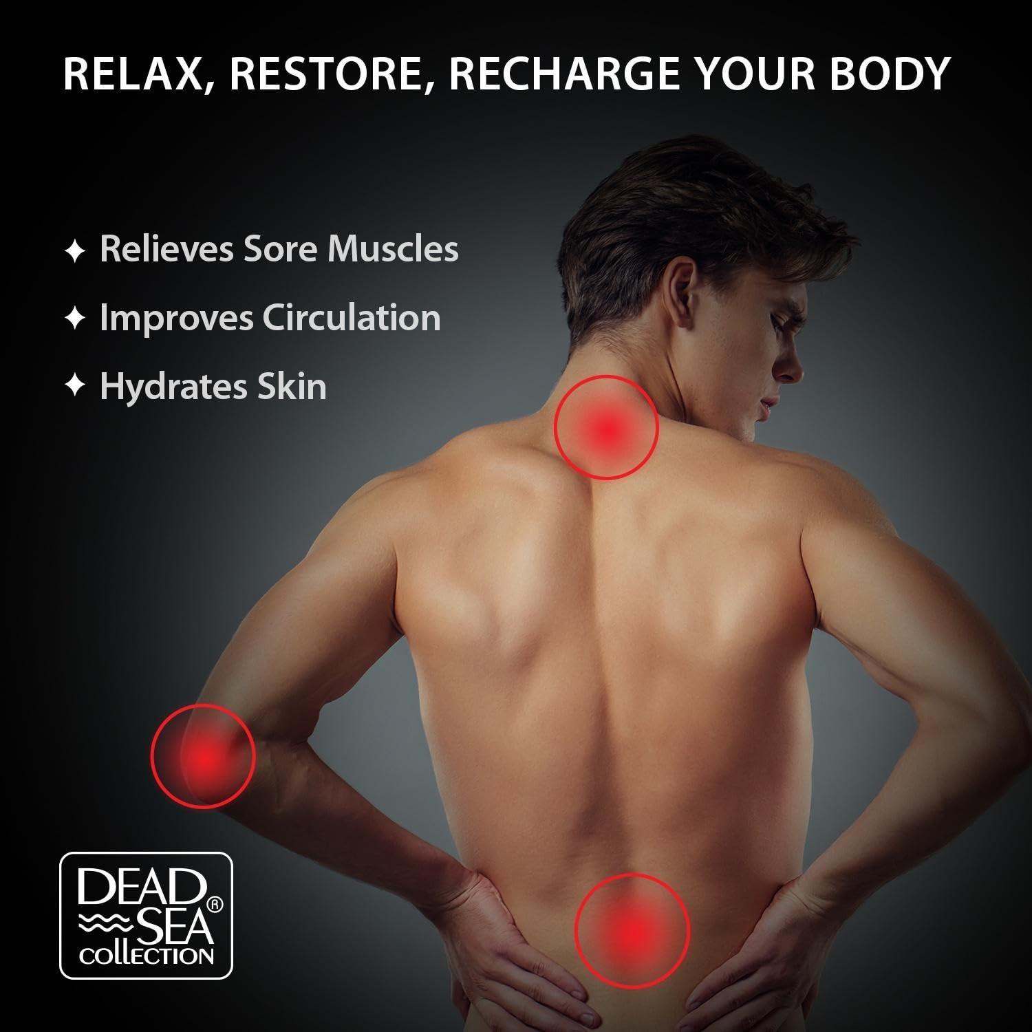 Dead Sea Collection Dead Sea Collection Bath Salts for Men - Muscle Recovery Bath Soak - TOP 10 Active Mens Pure Sea Salt for Soothing and Relaxing - 37 oz