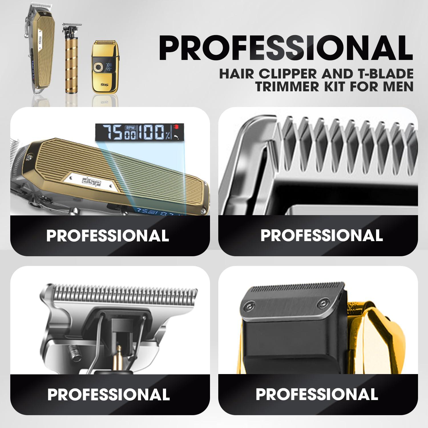 DSP DSP Professional Barber Clippers Set for Men - Cordless Bald Shaver Men Clippers and Trimmers Set - All in one Complete Kit