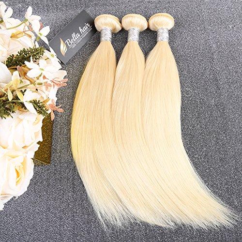 Bella Hair Bella Hair Unparalleled Quality Brazilian Virgin Hair Sleek Straight, 613 Russian blonde Remy human hair bundles (26”28”)
