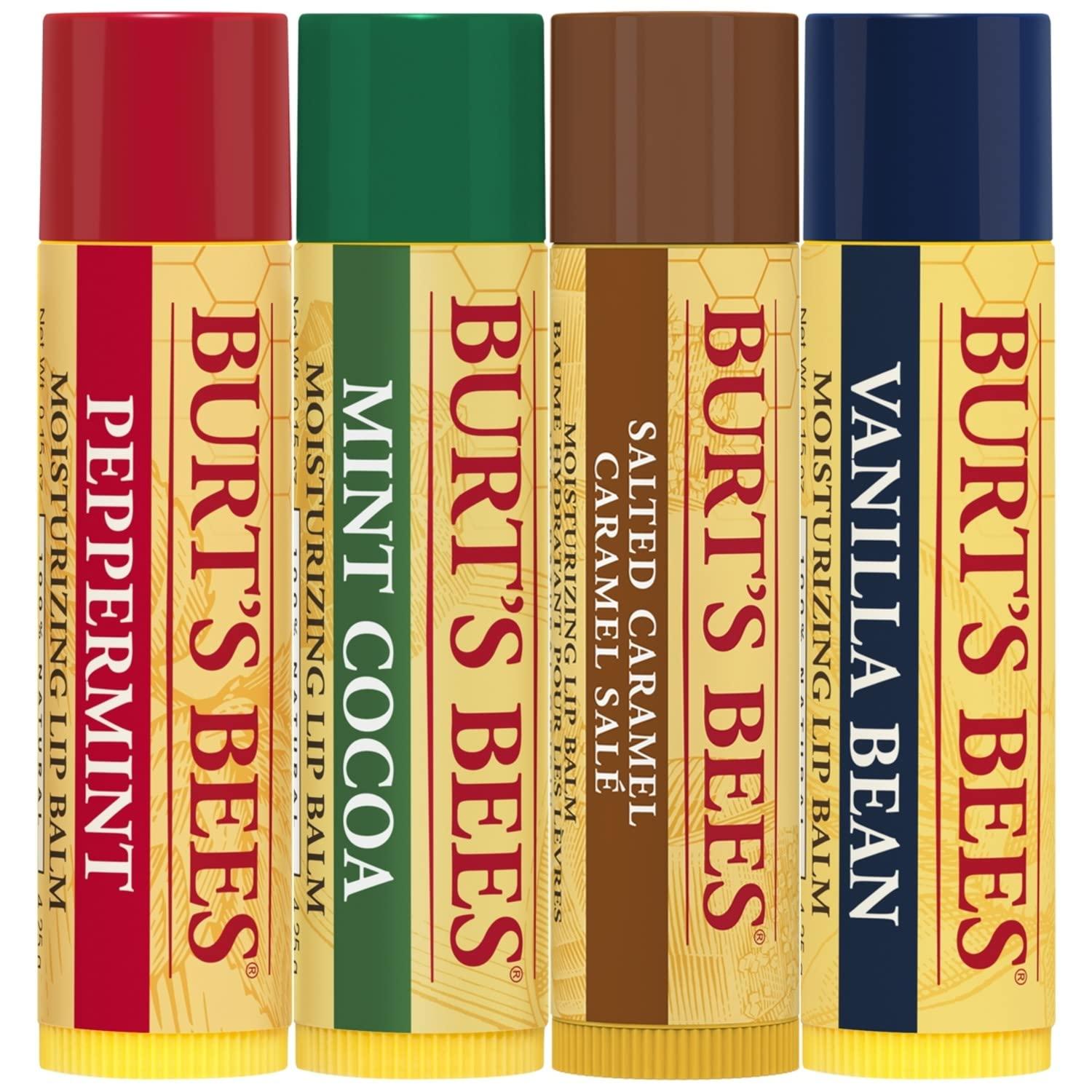 Burts Bees Burts Bees Burts Bees Bliste Kit Limited Edition Unisex 2021 - Lip Balm Pepermint, Mint Cocoa, Salted Caramel, Vanilla Bean SADHB70 4 Piece Set