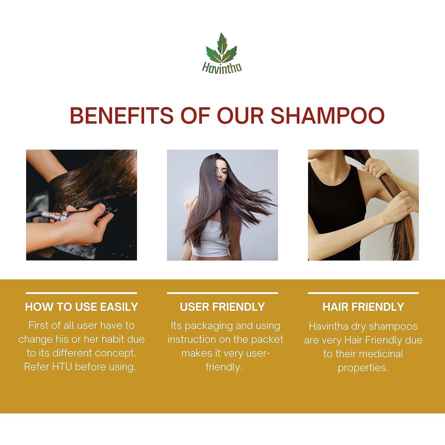 Havintha Havintha Natural Hair Shampoo with Amla, Reetha, Shikakai and Methi dana Powder for hair wash - 8 ounce | 0.5 pound | 227 grams (Pack of 1)