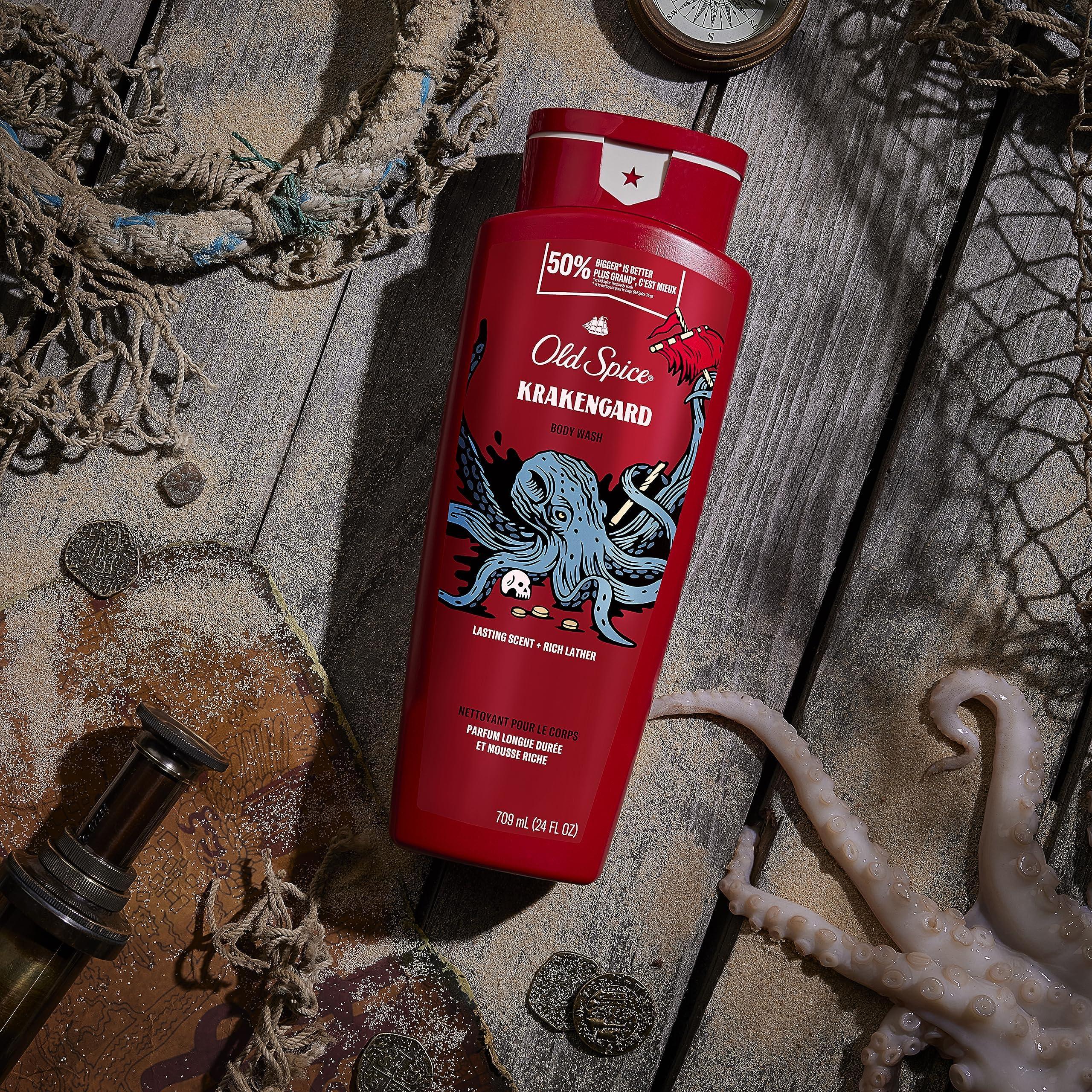 Old Spice Old Spice Body Wash for Men, Krakengard, Long Lasting Lather, 24 FL OZ (Pack of 4)