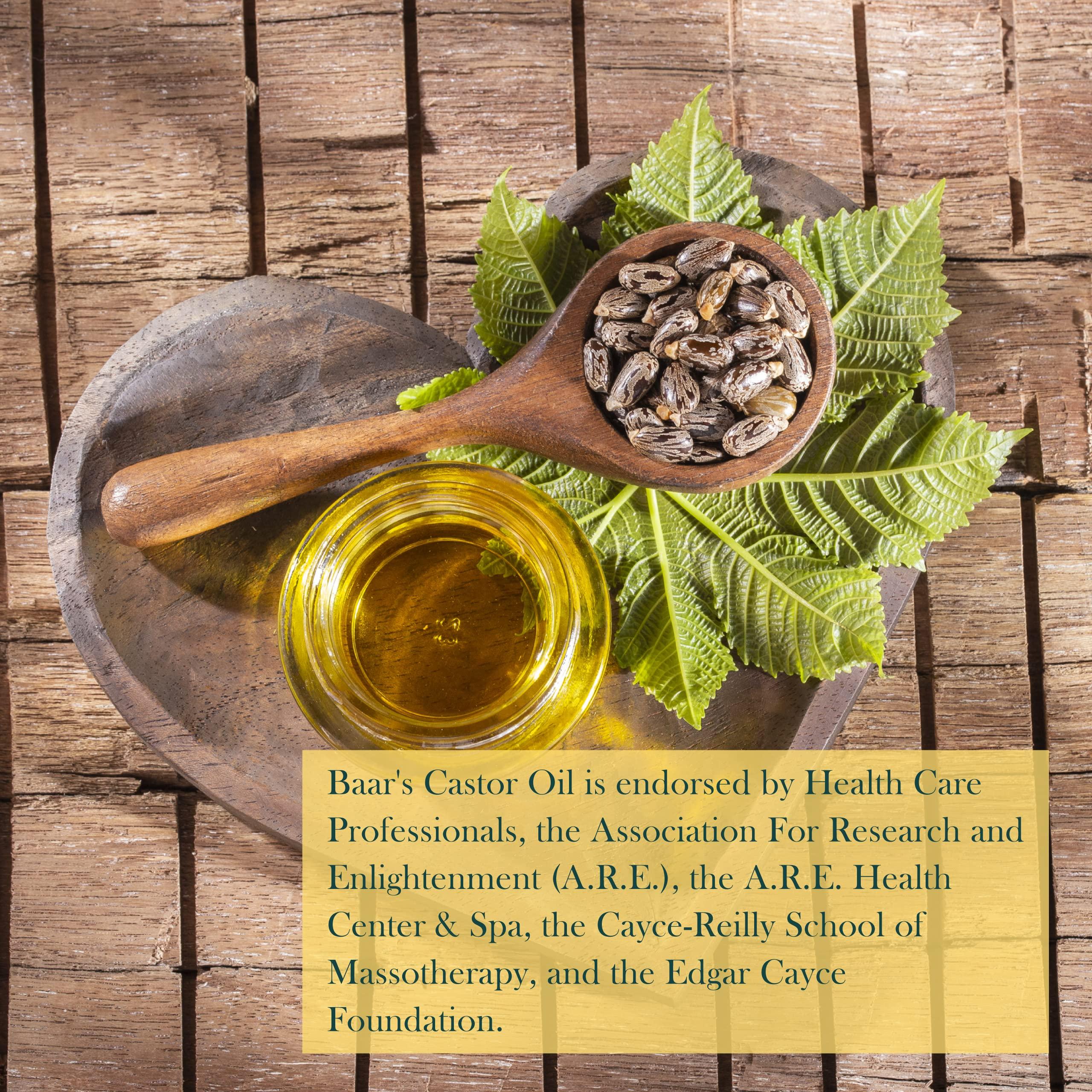 Baar Baar Organic Castor Oil for Eyelash, Eyebrow and Hair Renewal, Skin Repair and Protection, Detox & Cleansing and Relief for Sore Muscles and Stiff Joints, Cold Pressed, Hexane Free, 32 fl oz