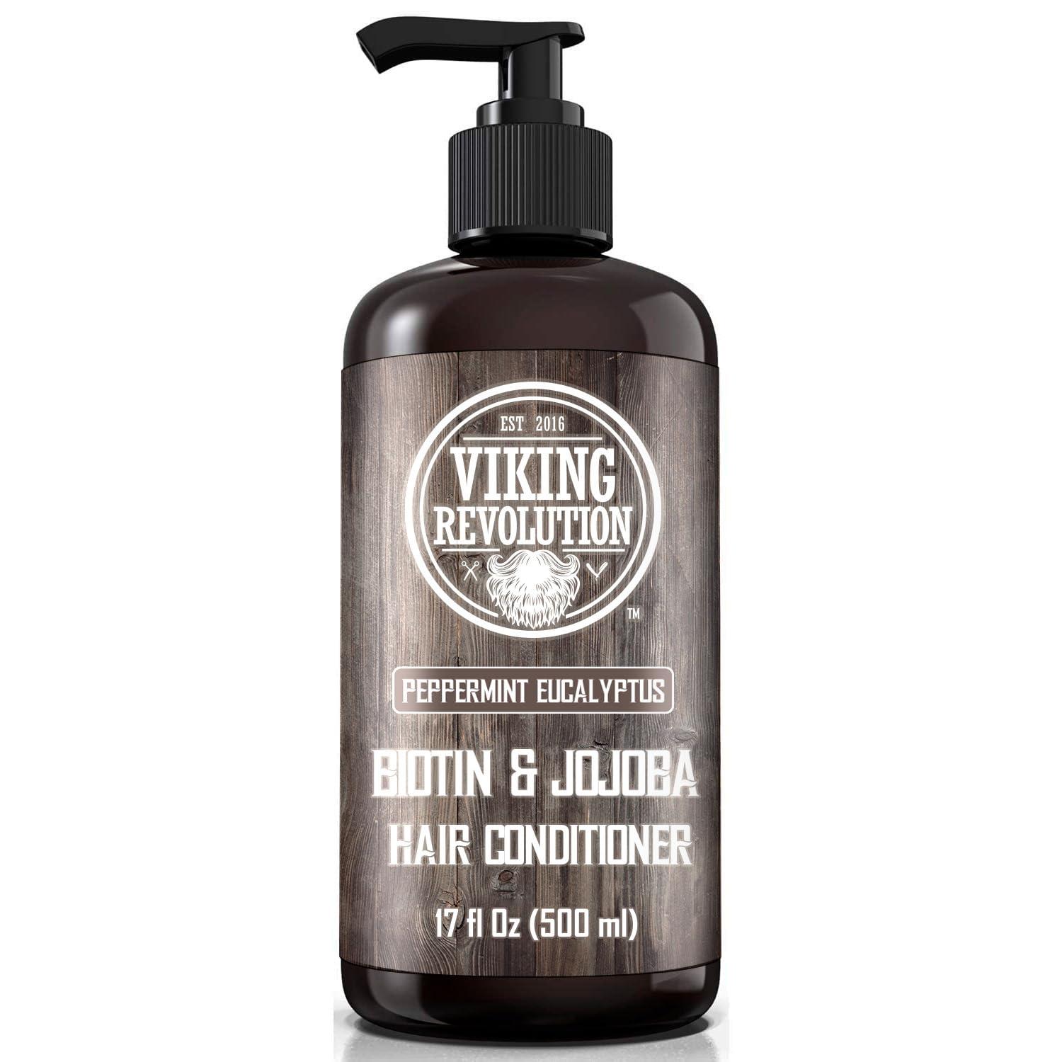Viking Revolution Viking Revolution Biotin Men's Conditioner - Eucalyptus & Peppermint with Jojoba & Mint Oils - For Dry Hair (17 Oz)