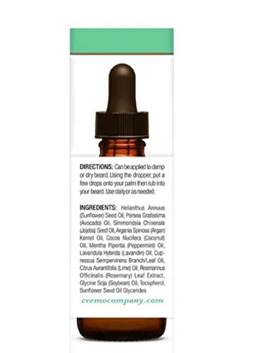 Cremo Cremo Beard Oil, Revitalizing Wild Mint, 1 fl oz - Restore Natural Moisture and Soften Your Beard To Help Relieve Beard Itch