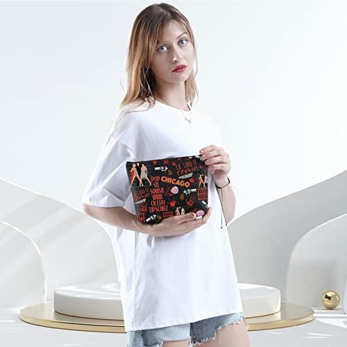 WCGXKO WCGXKO Musical Gift Chicago Musical Inspired Gift Six Squish Uh Uh Cicero Lipschitz Zipper Pouch Cosmetic Bag (Chicago Music)