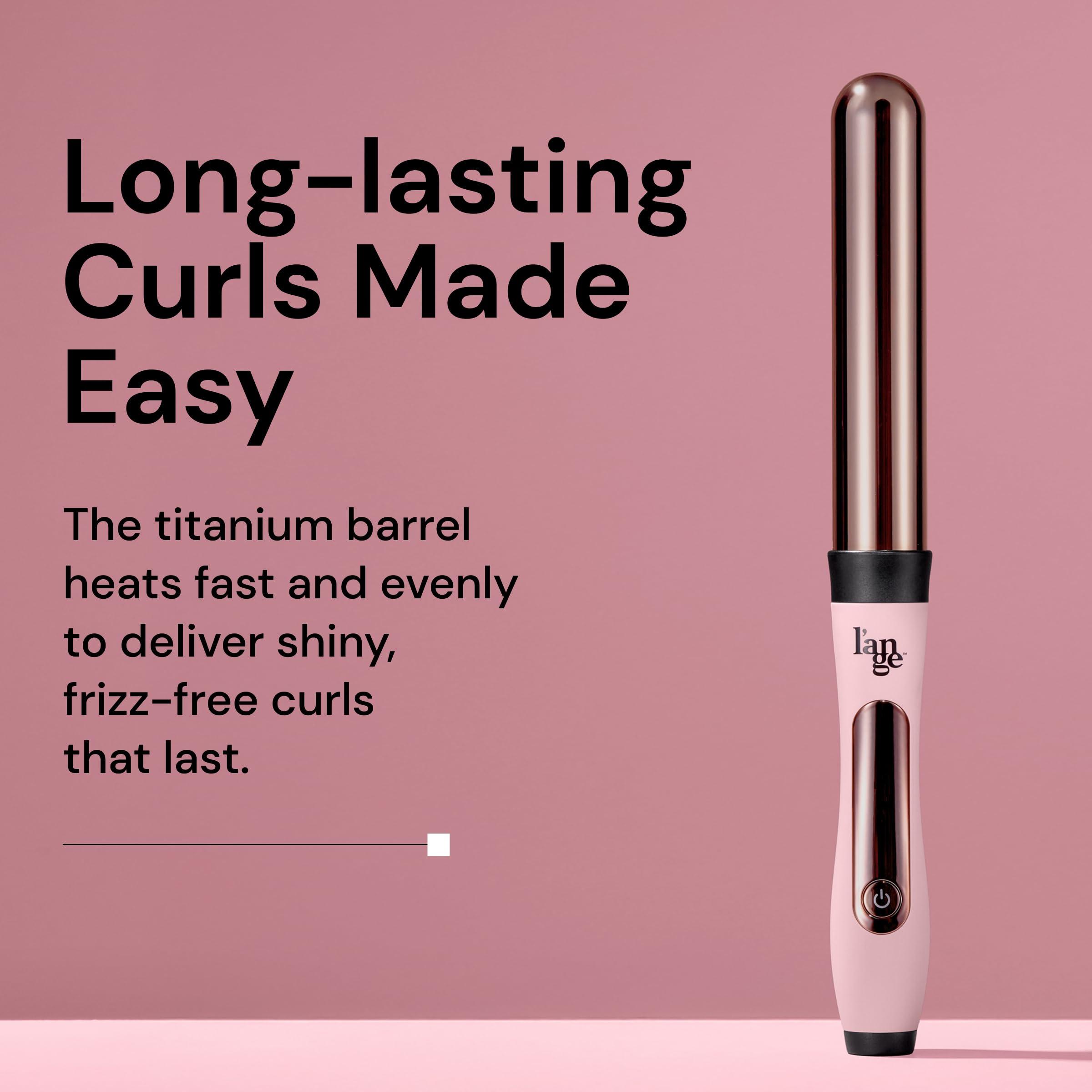 L'ANGE HAIR L'ANGE Hair Le Curl Titanium Curling Wand | Professional Curling Iron for All Hair Types | Clip Free Hair Curler | Best Curling Wand for Tighter Curls & Beach Waves | Blush 1 (25MM)