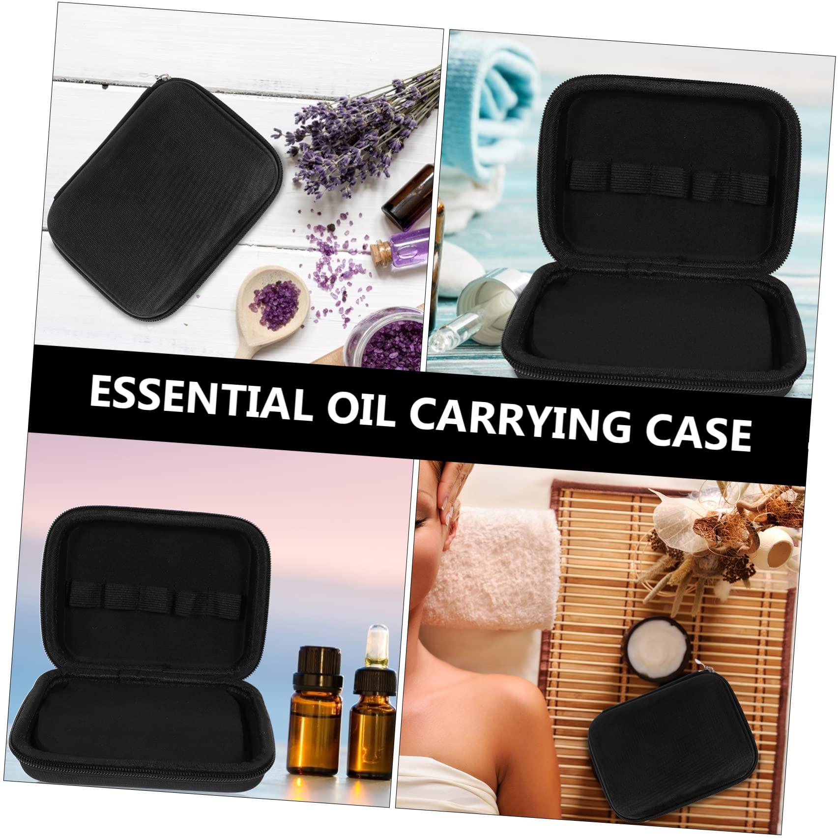 Angoily Angoily 2pcs Essential Oil Storage Box Travel Oils Roller Bottles Carrying Case Bank Essential Oil Holder Essential Oil for Diffuser Tote Bag Organizer Handbag Organizer Black Nylon