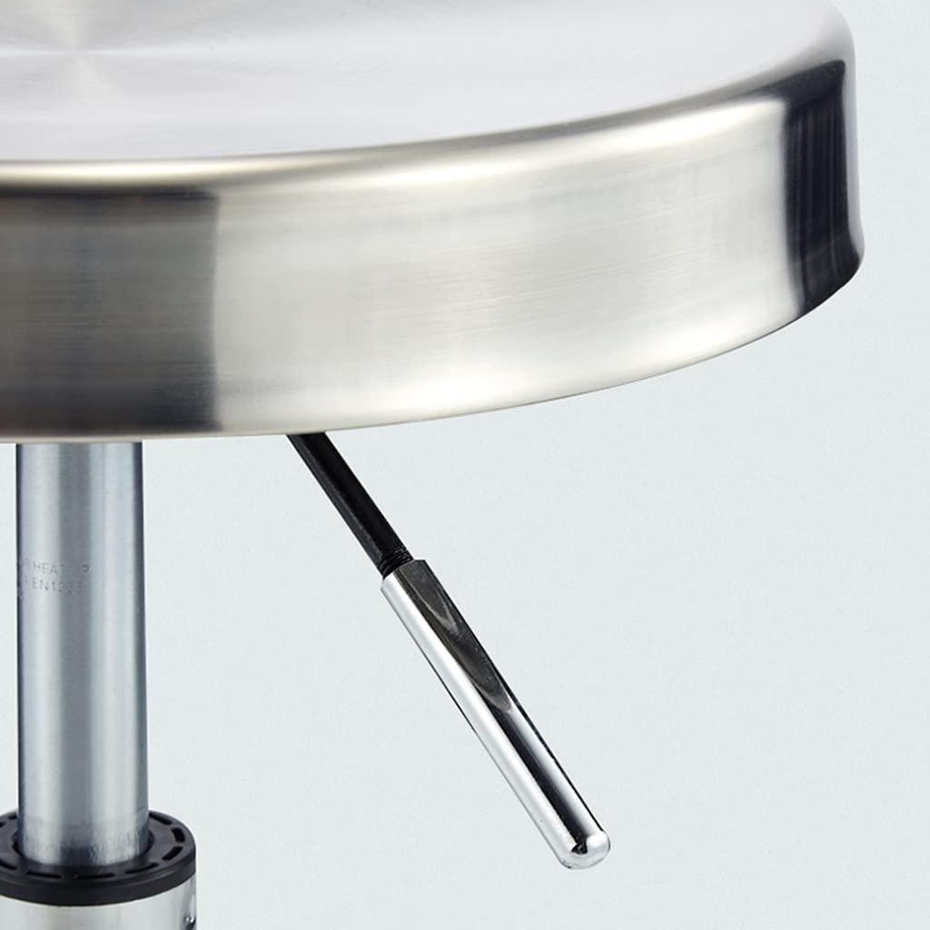 Dntum Stainless Steel Round Rolling Work Stool with Wheels,Load-Bearing 440 Ib, Heavy Duty Swivel Height Adjustable Shop Stool, Drafting Spa Salon Massage Beauty Stools Gold