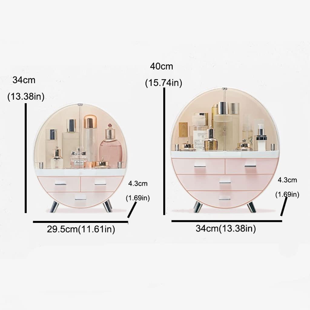 BGHEWRT Cosmetic Display Case Cosmetic Storage Box Skin Care Storage Box Cosmetics Display Stand Round Storage Box